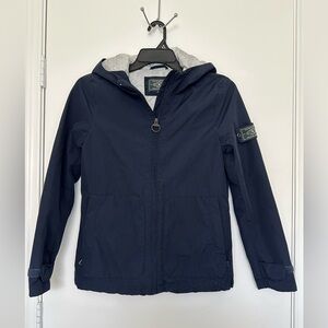 G.H. Bass & Co Jacket Women Small Blue Windbreaker Hooded Full Zip Rain Coat
